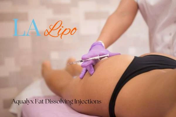 Woman having fat dissolving injections Kilburn on thighs