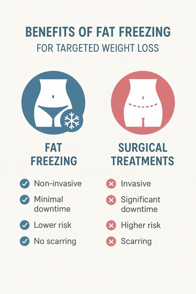 graphic showing the benefits of fat freezing Kilburn
