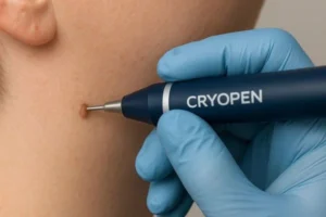 Person receiving skin tag removal Kilburn